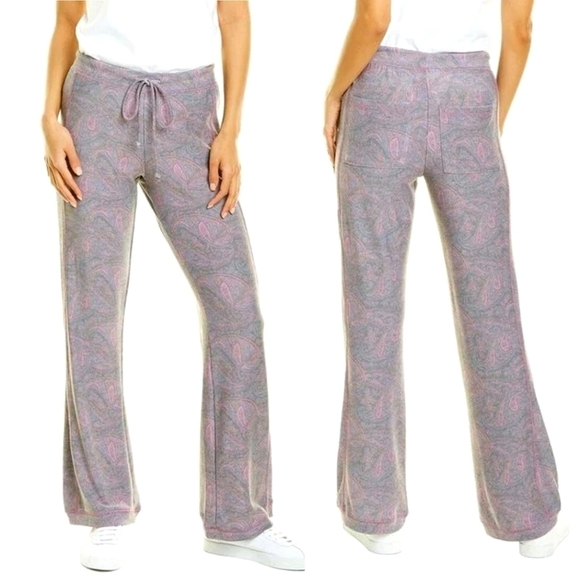 CHASER Midnigh Paisley Purple Gray Lou ge Pants Flare Medium NWT - Picture 1 of 9
